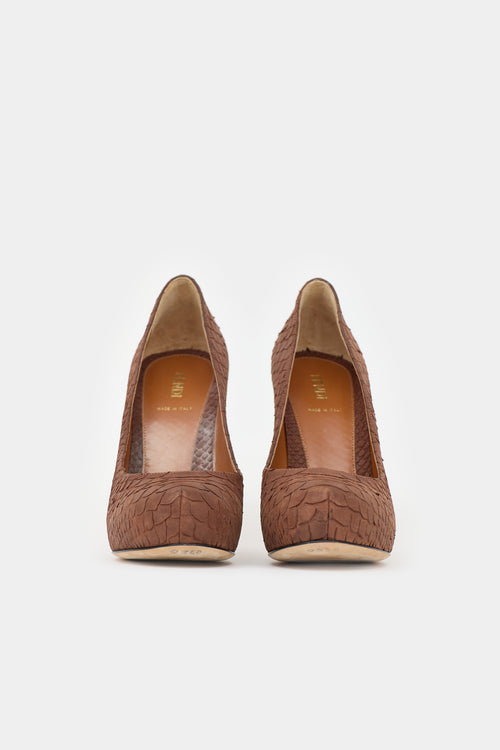 Fendi Leather Platform  Pump