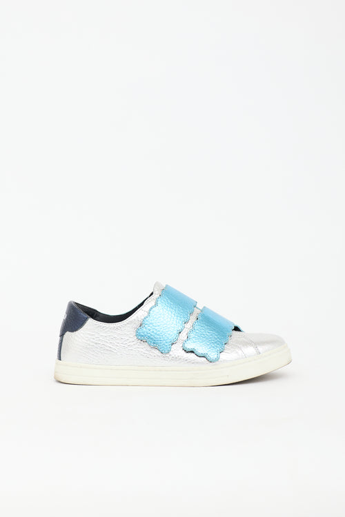Fendi Leather Scalloped Sneaker
