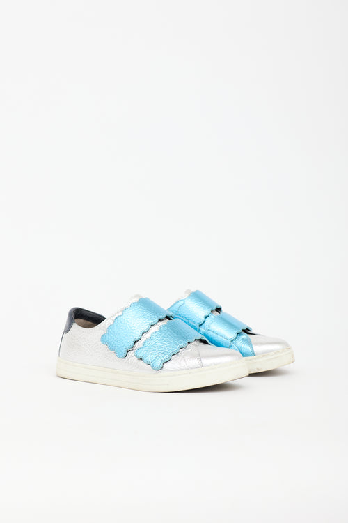 Fendi Leather Scalloped Sneaker