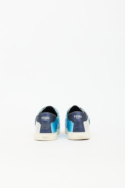 Fendi Leather Scalloped Sneaker