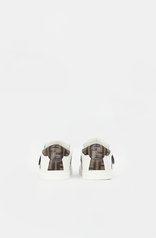 Fendi Leather Zucca Buckle Sneaker