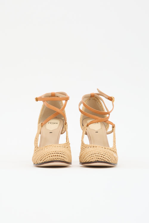Fendi Leather & Crochet Pump