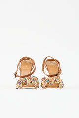 Fendi Leather & Mesh Embellished Sandal