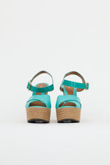 Fendi Leather Espadrille Platform Sandal