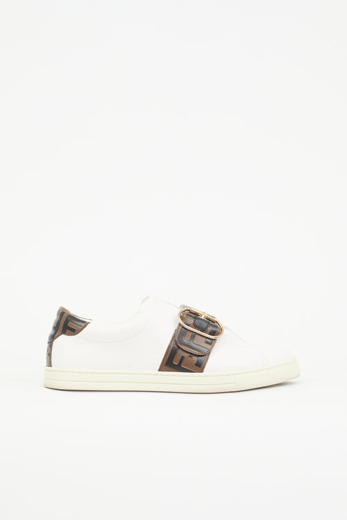 Fendi Leather FF Buckle Sneaker