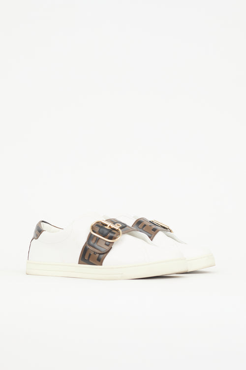Fendi Leather FF Buckle Sneaker