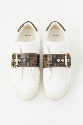 Fendi Leather FF Buckle Sneaker