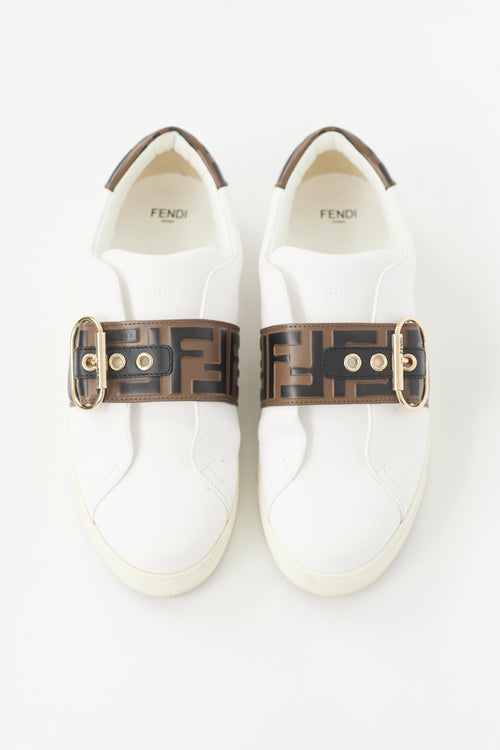 Fendi Leather FF Buckle Sneaker