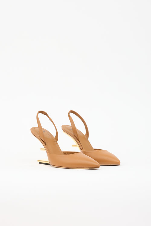 Fendi Leather First Slingback Heel