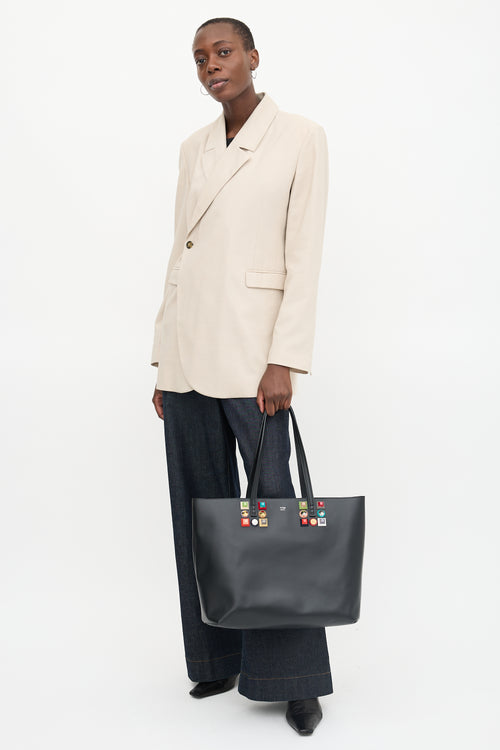 Fendi Leather Large Roll Tote Bag