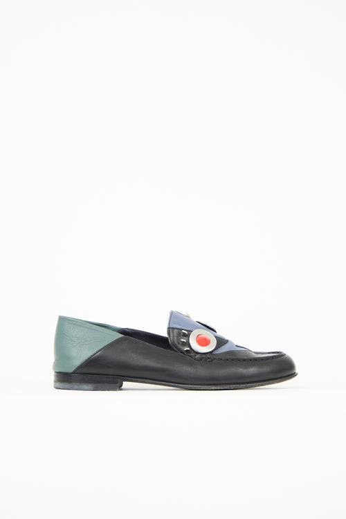 Fendi Leather Monster Loafer