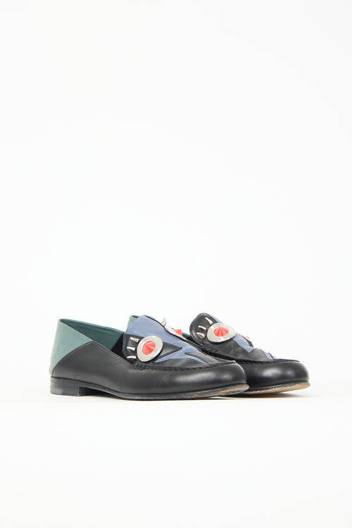 Fendi Leather Monster Loafer