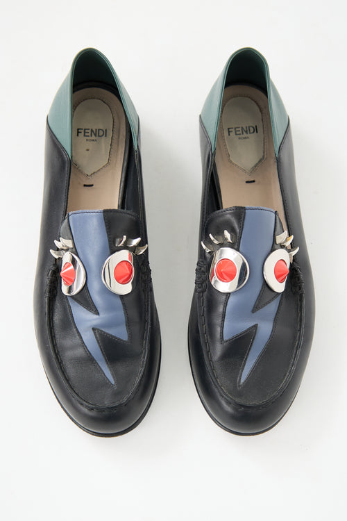 Fendi Leather Monster Loafer