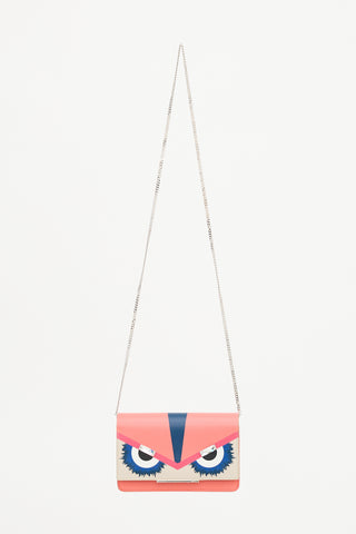 Fendi Leather Monster Wallet On Chain Bag