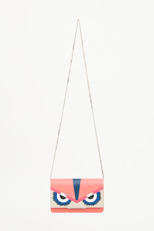 Fendi Leather Monster Wallet On Chain Bag