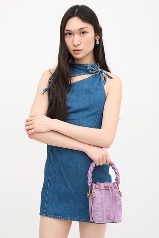 Fendi Leather & Canvas Mon Tresor Bucket Bag