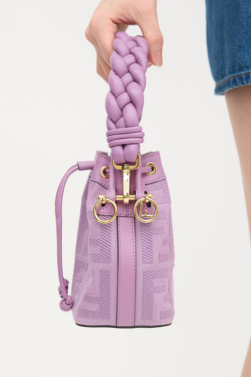 Fendi Leather & Canvas Mon Tresor Bucket Bag