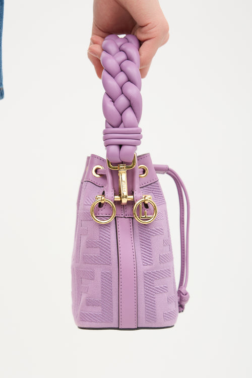 Fendi Leather & Canvas Mon Tresor Bucket Bag