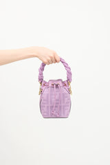 Fendi Leather & Canvas Mon Tresor Bucket Bag