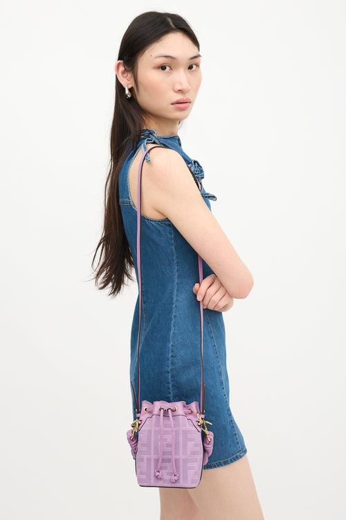 Fendi Leather & Canvas Mon Tresor Bucket Bag