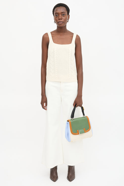 Fendi Leather & Canvas Silvana Bag