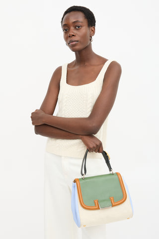 Fendi Leather & Canvas Silvana Bag