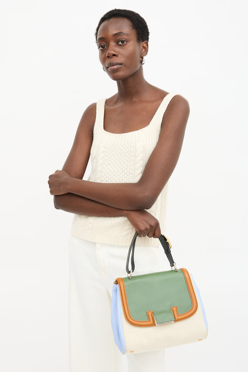 Fendi Leather & Canvas Silvana Bag