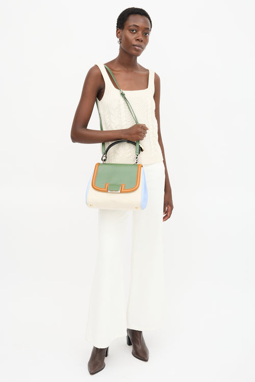 Fendi Leather & Canvas Silvana Bag