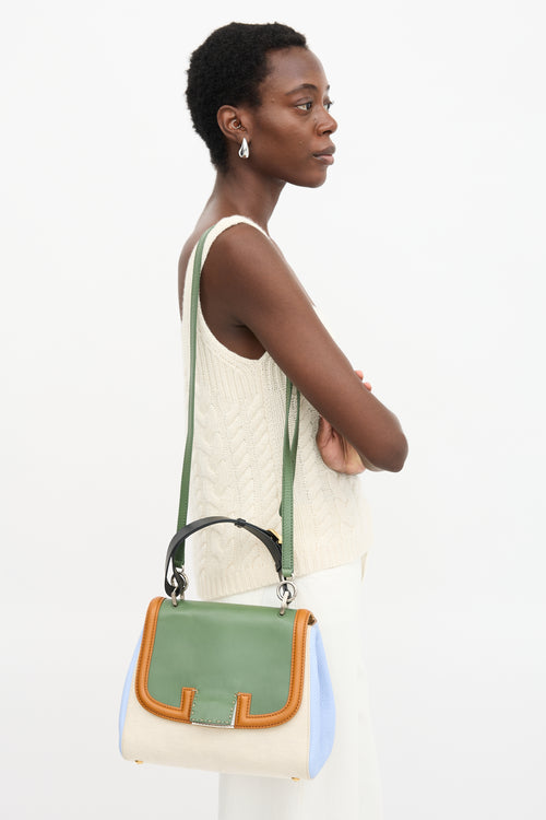 Fendi Leather & Canvas Silvana Bag