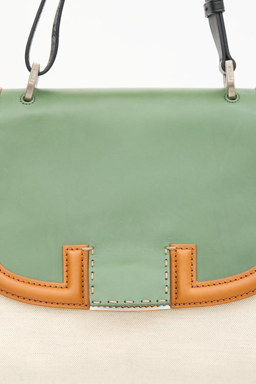 Fendi Leather & Canvas Silvana Bag