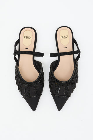 Fendi Mesh Pointed Toe Mule