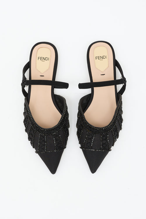 Fendi Mesh Pointed Toe Mule