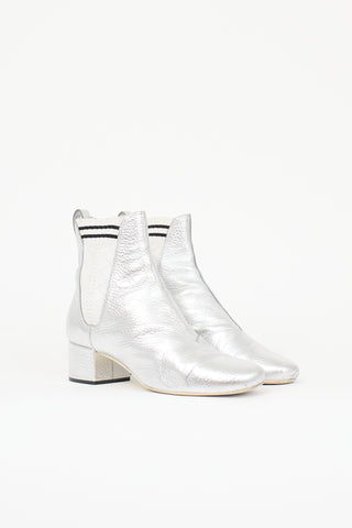 Fendi Metallic Leather Chelsea Boot