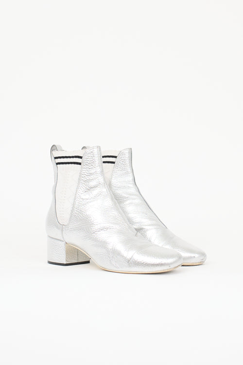 Fendi Metallic Leather Chelsea Boot