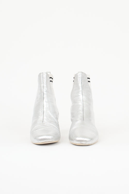 Fendi Metallic Leather Chelsea Boot