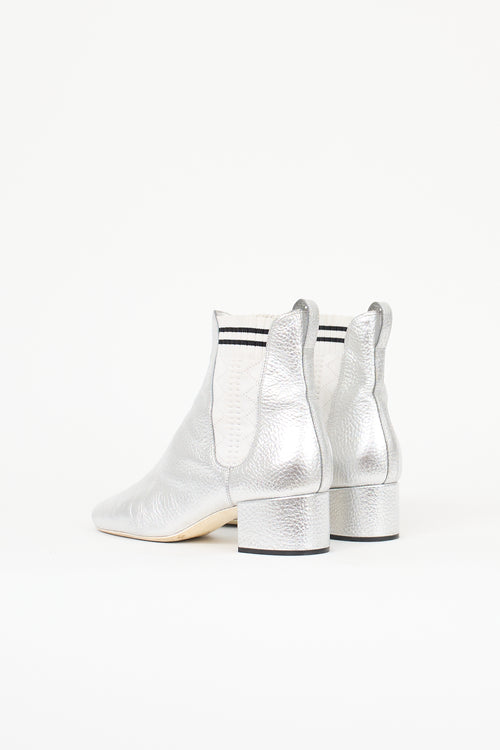 Fendi Metallic Leather Chelsea Boot
