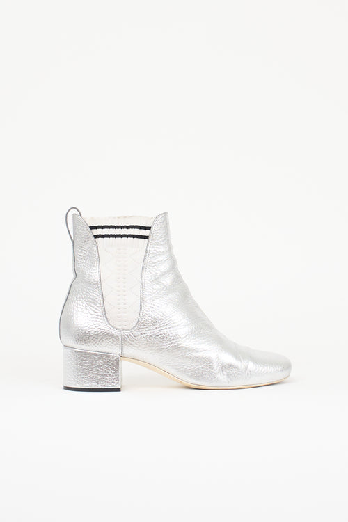 Fendi Metallic Leather Chelsea Boot