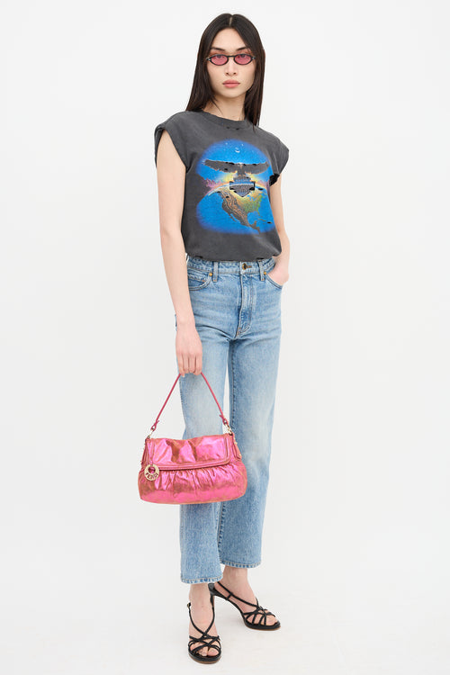 Fendi Metallic Leather Mini Chef Bag