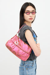 Fendi Metallic Leather Mini Chef Bag