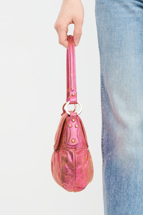 Fendi Metallic Leather Mini Chef Bag