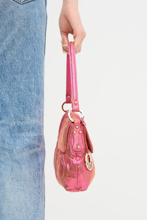 Fendi Metallic Leather Mini Chef Bag