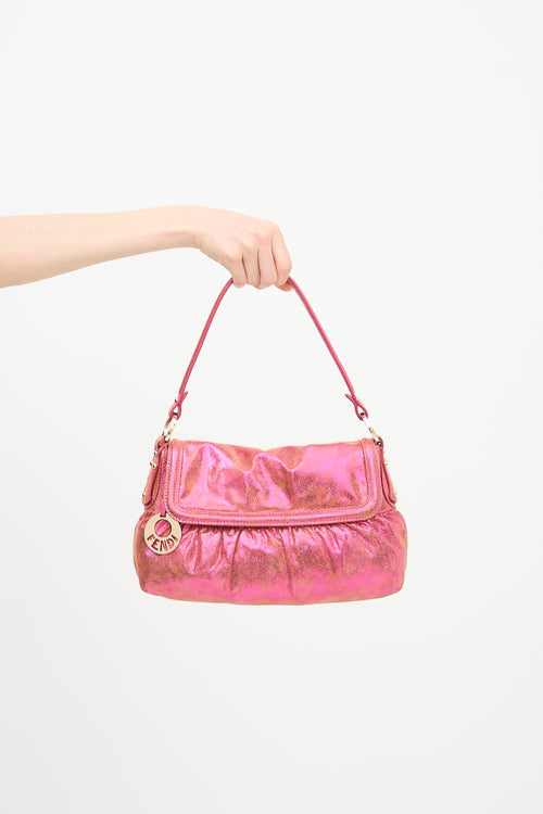 Fendi Metallic Leather Mini Chef Bag