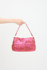 Fendi Metallic Leather Mini Chef Bag