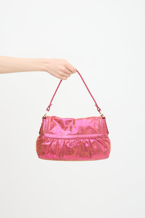 Fendi Metallic Leather Mini Chef Bag