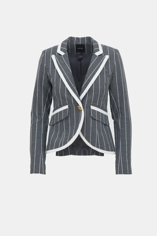 Smythe Striped One Button Blazer