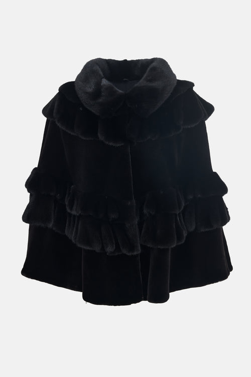 VSP Archive Fur Ruffled Cape
