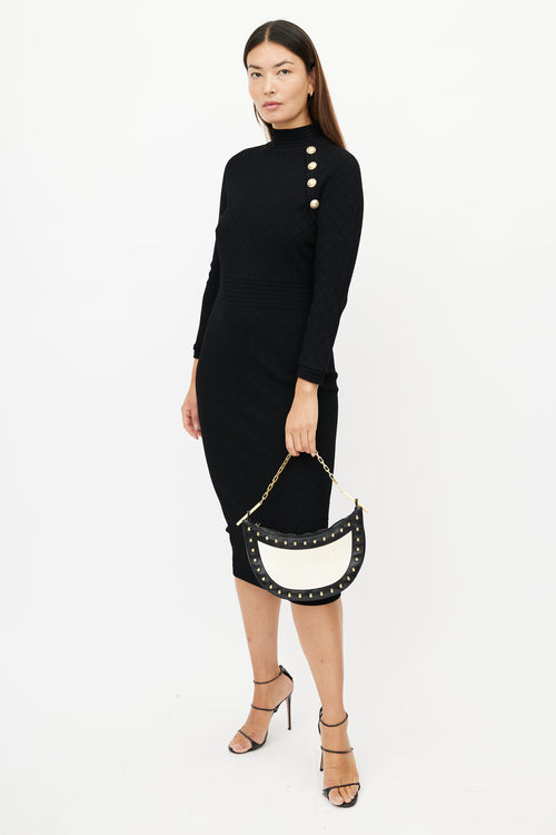 Fendi White & Multicolour Studded Leather Bag