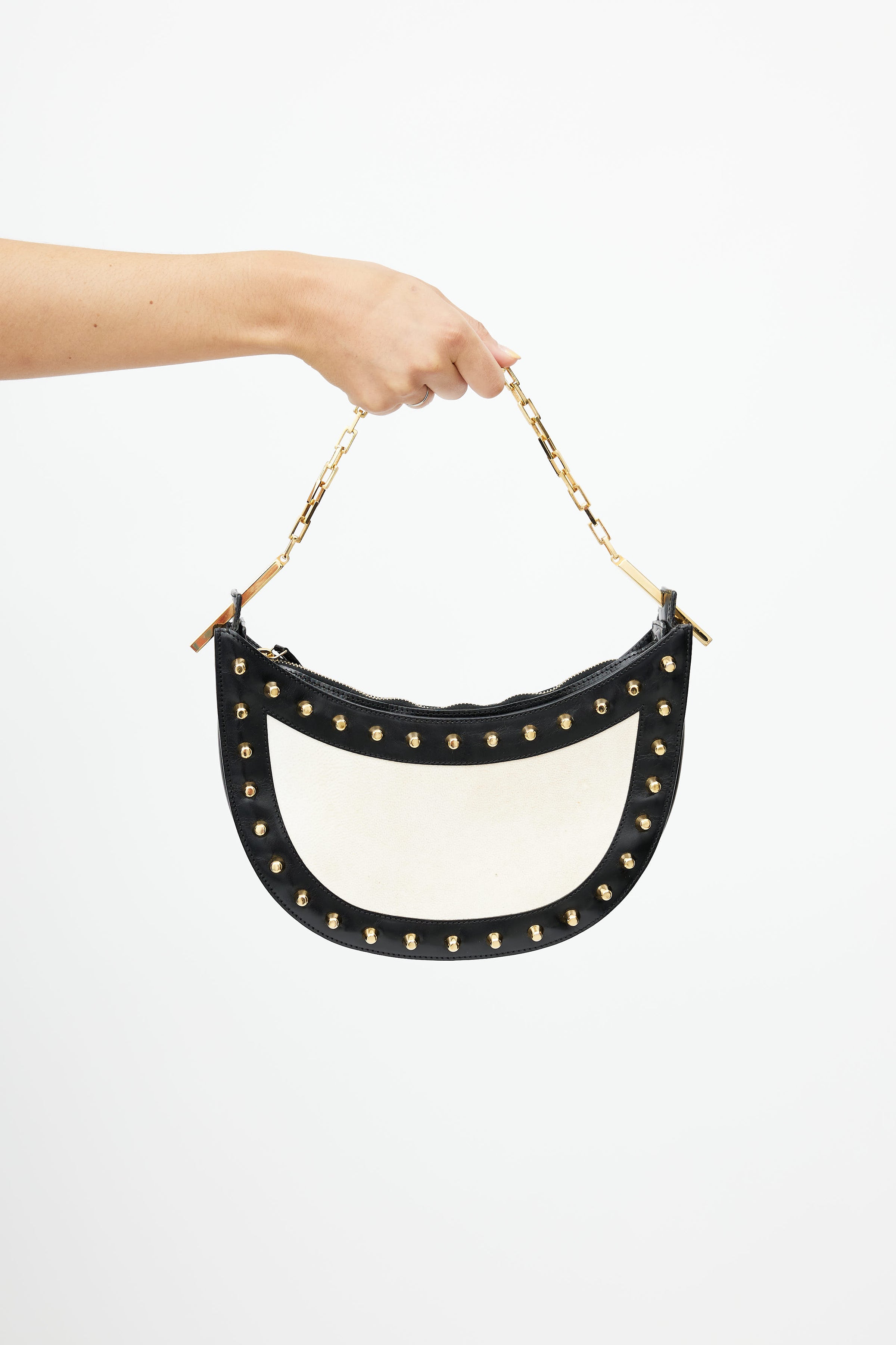 Fendi // White & Multicolour Studded Leather Bag – VSP Consignment