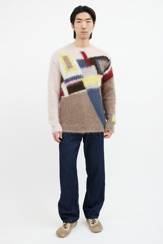 Multi Wool Intarsia Knit Sweater