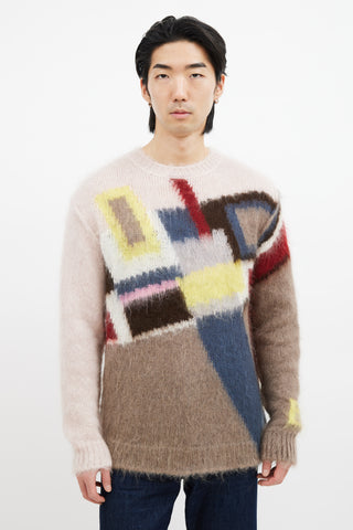 Multi Wool Intarsia Knit Sweater